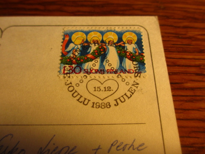 86 pk teutori tonttu taipaleella e - leima hki joulu 1986