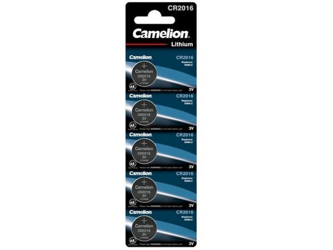Camelion Lithium Nappiparistot CR2016, 3V, 5 kpl *UUSI*