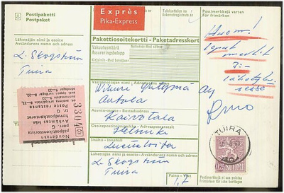 1963 25p leijona pikapaketti, muut merkit olivat paketilla