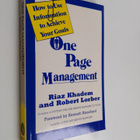 Riaz Khadem ym. : One Page Management - How to Use Inform... - pikkukuva 1