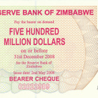 Zimbabwe 500.000.000 Dollars 2008 P60 #728 - pikkukuva 1
