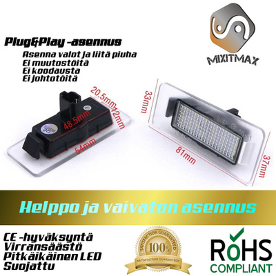 Hyundai / Kia LED rekisterikilven valot — kirkkaan valkoin