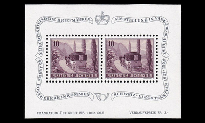Liechtenstein 248BL4 ** Postimerkkinäyttely (1946)