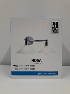 Seinävalaisin Rosa 2lmp (brushed steel, opal, uusi)