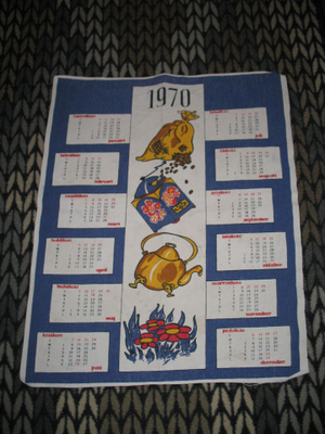 VANHA KALENTERIPYYHE V:LTA 1970