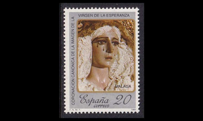Espanja 2834 ** Neitsyen kruunaus Malaga (1988)