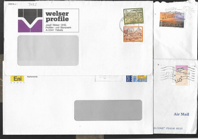 Erä ulkomaisia postilähetyksiä 20kpl