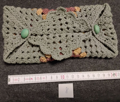 Alina´s Handmade virkattu kosteuspyyhepussin suojus uniikki