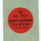 Firmakuori Forssa Nordmanin kirjapaino 1970 + tarra - pikkukuva 2