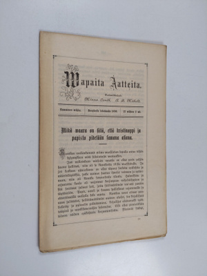 Wapaita aatteita : kymmenes wihko : lokakuu 1890