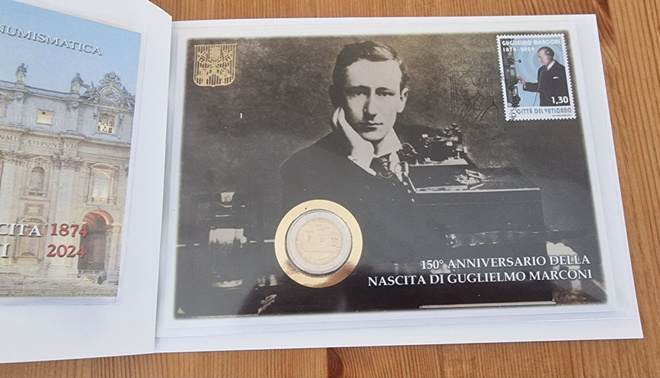 Vatikaani 2024 2e rahakirje Guglielmo Marconi