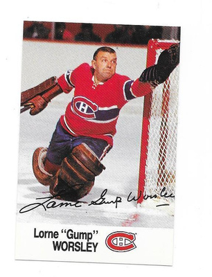 1988-89 Esso #48 Lorne "Gump" Worsley Montreal Canadiens MV