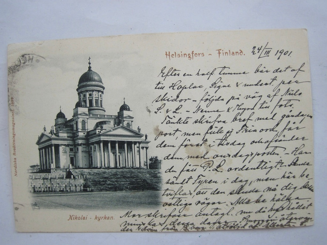 VANHA Postikortti Helsinki 1901 Venäjän Merkit Saksaan