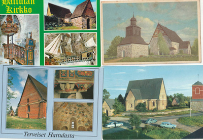 Hattula kirkko 4 korttia ulkokuvia
