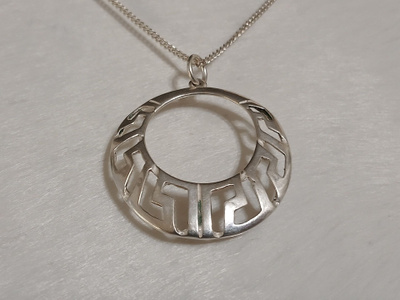 Kreikkalainen Hopea Greek Key riipus kaulakoru 925