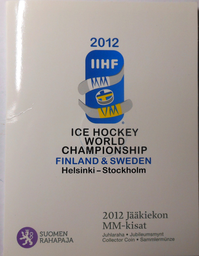 Suomi. 5€ 2012 "Jääkiekon MM-kisat".
