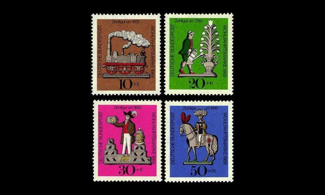 Saksa 604-7 ** Hyväntekeväisyys, tinaveistoksia (1969)