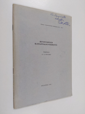 Hyvinvoinnin kansantaloustiedettä (signeerattu, tekijän o...