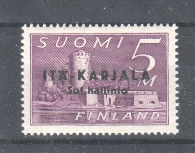 Itä-Karjala 5 mk musta lisäpainama.