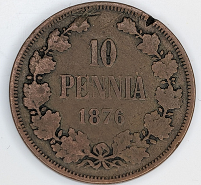 10 Penniä 1876