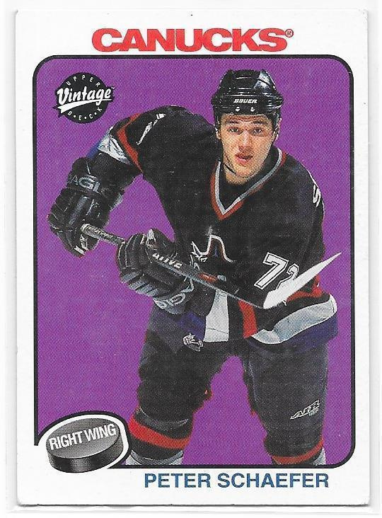 2001-02 UD Vintage #246 Peter Schaefer Vancouver Canucks TPS