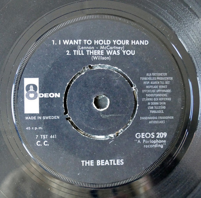 7” SINGLE EP SWEDEN The Beatles - I Want To Hold Your Hand
