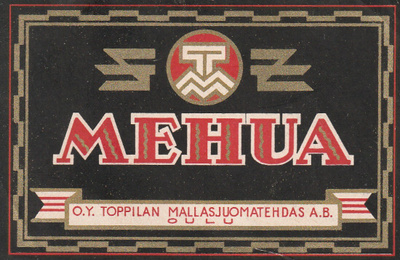 VANHA JUOMAETIKETTI - TOPPILAN MEHUA OULU (K11-S52)