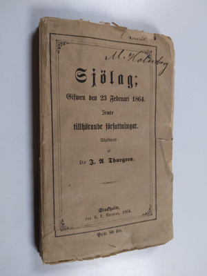 Sjölag gifwen den 23 februari 1864