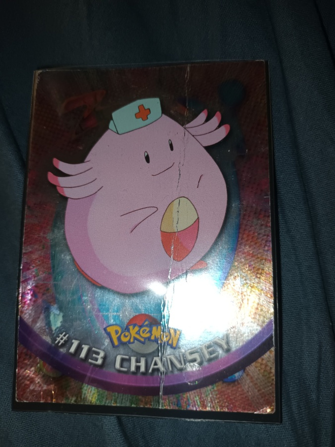 Chansey [Foil] #113 Pokemon 2000 Blue Topps TV card HP