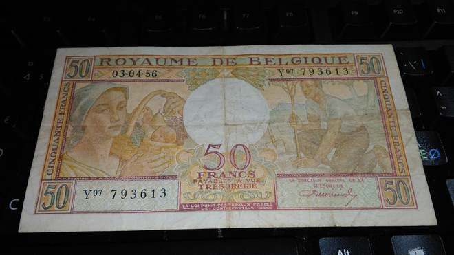 Belgium Belgia 50 Francs 1956 F+