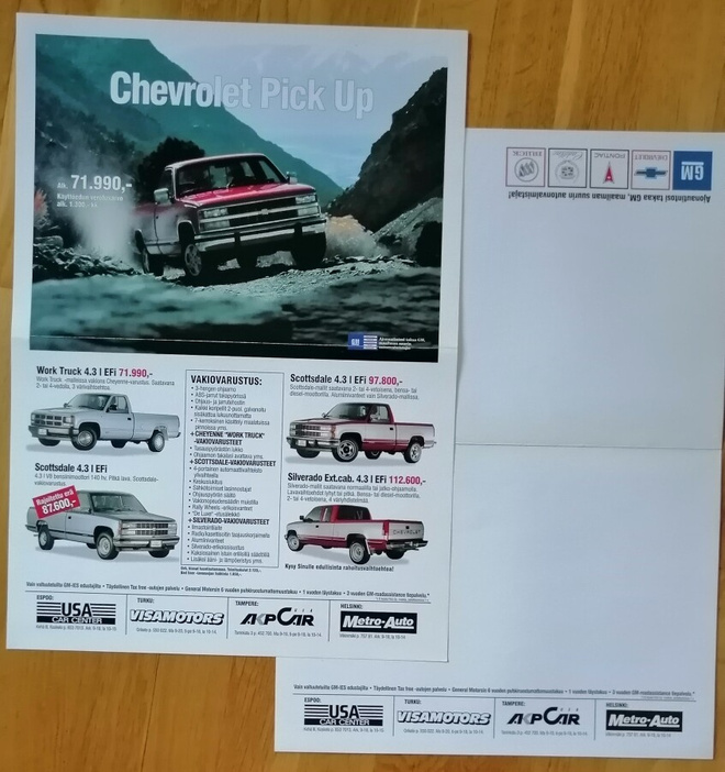 1992 Chevrolet Piickup esite - suomalainen