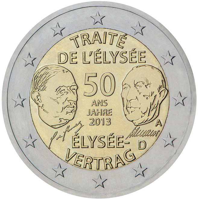 ** SAKSA 2€ 2013 Elysee -sarja A/D/F/G/J pillereissä **
