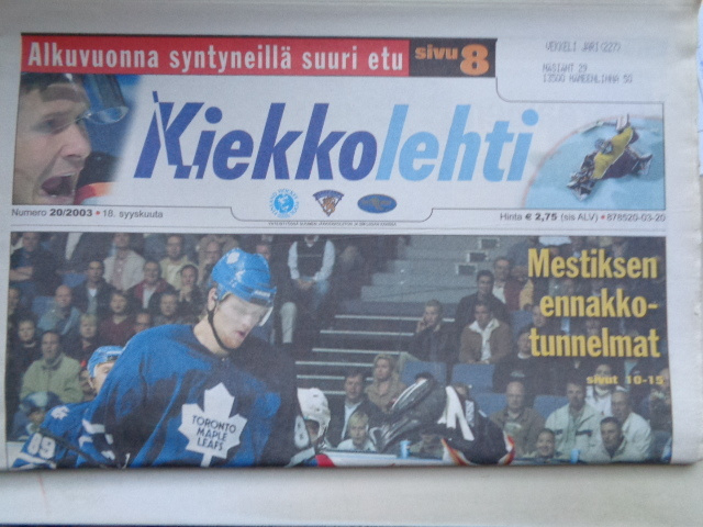 Kiekkolehti Nro 20/2003 (20.1)
