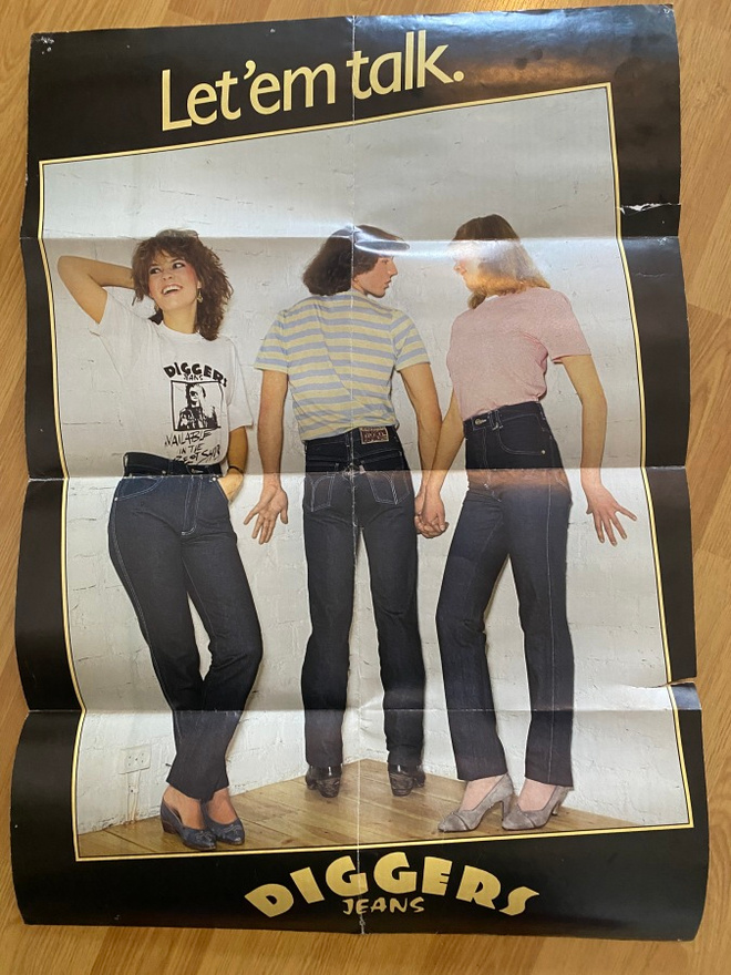 Diggers jeans juliste ja Beavers tarra