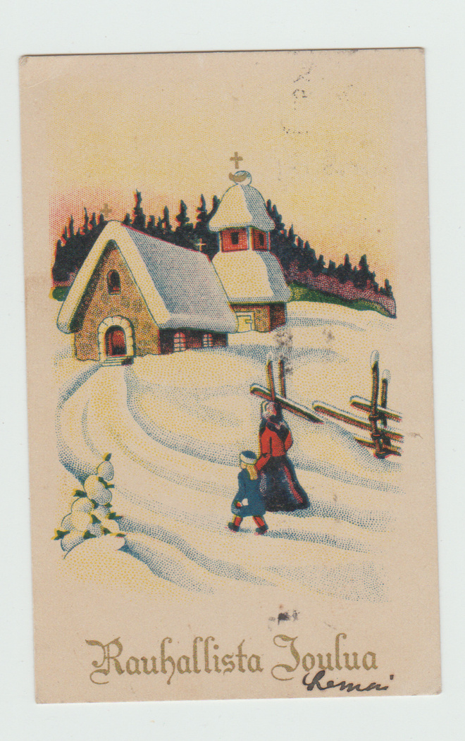 Äiti ja lapsi kirkkoon    ( 7 x 10 cm )  (T)