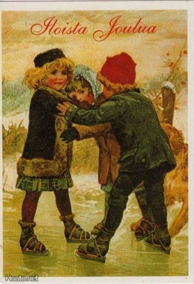 kortti Luistelu - erilaisia joulukortteja