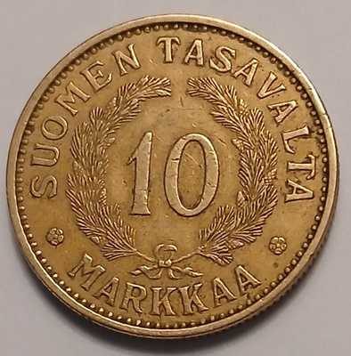 Alumiinipronssi 10 markka vuodelta 1937.