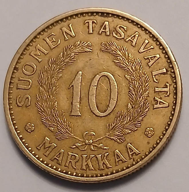Alumiinipronssi 10 markka vuodelta 1937.