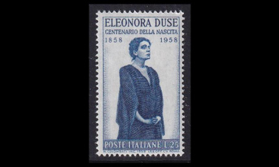 Italia 1026 ** Näyttelijä Eleonora Duse (1958)