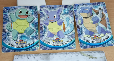 Squirtle 07, Warturtle 08 ja Blastoise 09