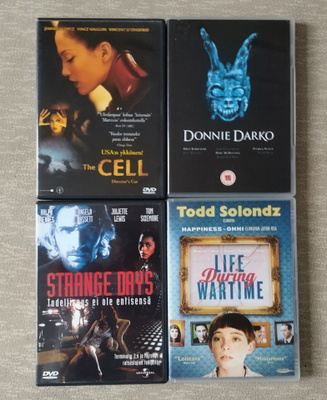 DVD-elokuvia 4 kpl The Cell, Strange Days, Donnie Darko...
