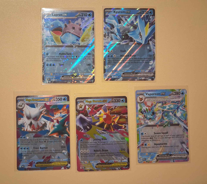 Pokemon ex - kortteja Water type 5 kpl
