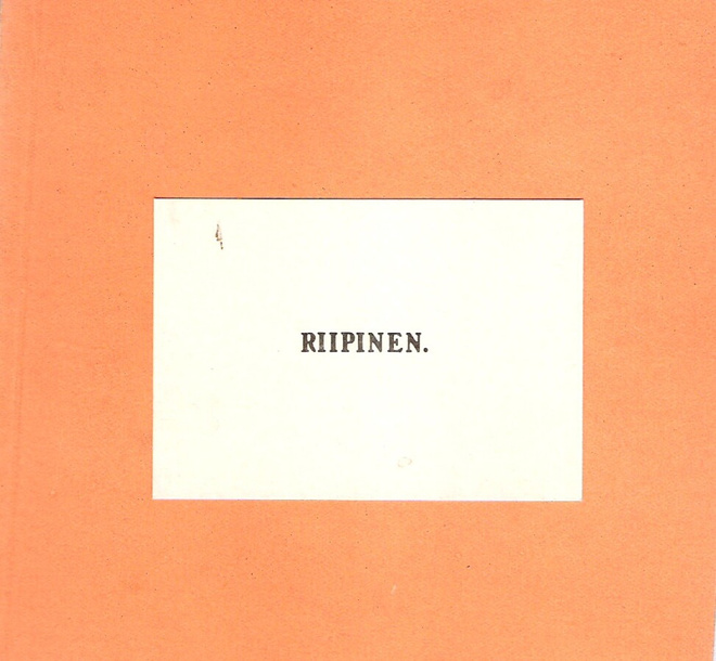 Riipinen Hilja, äänestyskortti, eduskunta, 1930-luku.