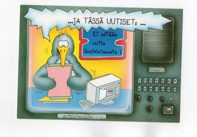 "...JA TÄSSÄ UUTISET:...." -KORTTI / Carte Blanche
