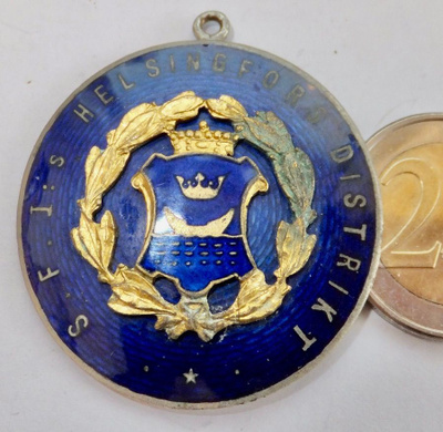 VANHA Palkinto Mitali SFI Helsinki Vaakuna 1928 KOMEA