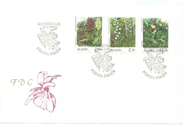 ÅLAND EPK FDC 2/1989: Kasvit, orkideat sarja