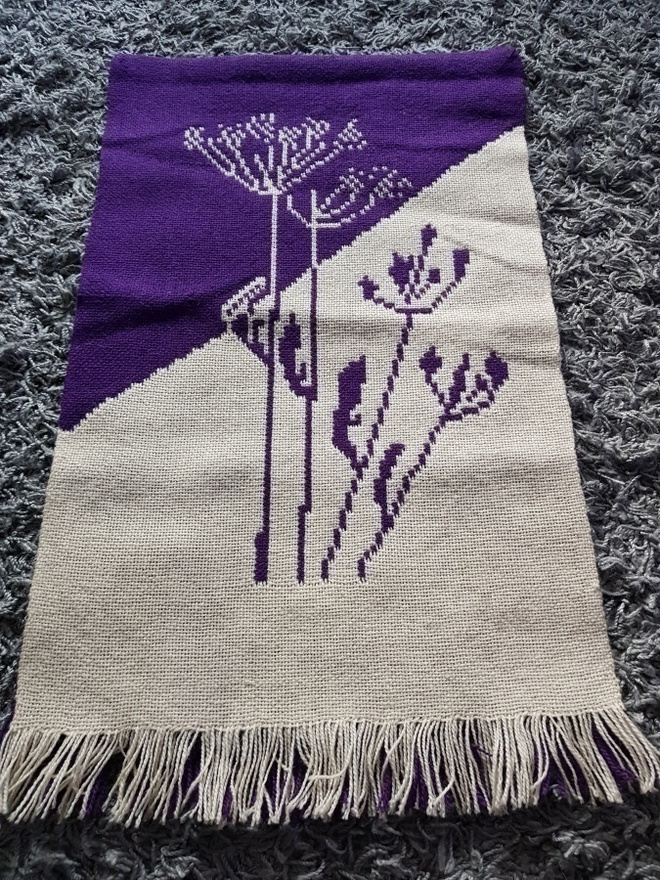 Violetti-valkoinen Täkänä / Seinävaate - Kasvit