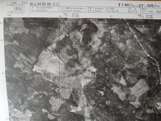 Vanha ilmakuva Paltamon Kuuksanlahdesta 05C