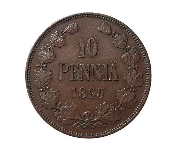 10 Penniä  1895 - Hyväkuntoinen