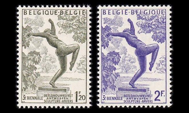 Belgia 1018-9 ** Kuvanveistobieennaali (1955)